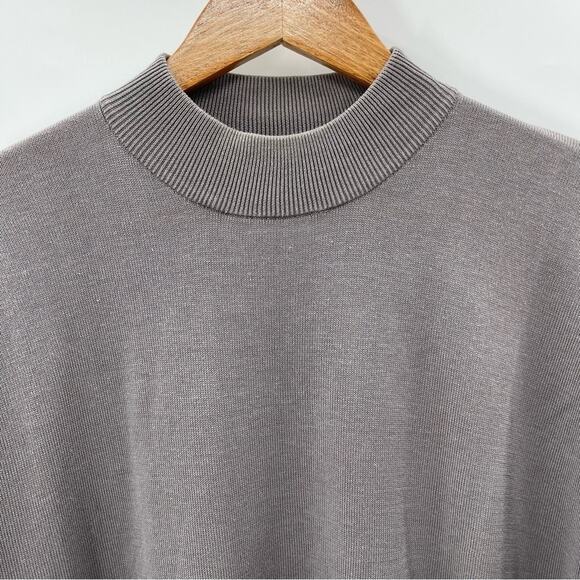 Baracuta Silk Blend Gray Mock Neck Sweater Size Large - Picture 2 of 9